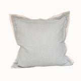 Funda de Cojín Lino Aqua con Aleta