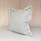 Funda de Cojín Lino Aqua con Aleta