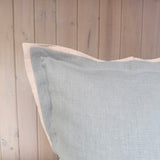 Funda de Cojín Lino Aqua con Aleta
