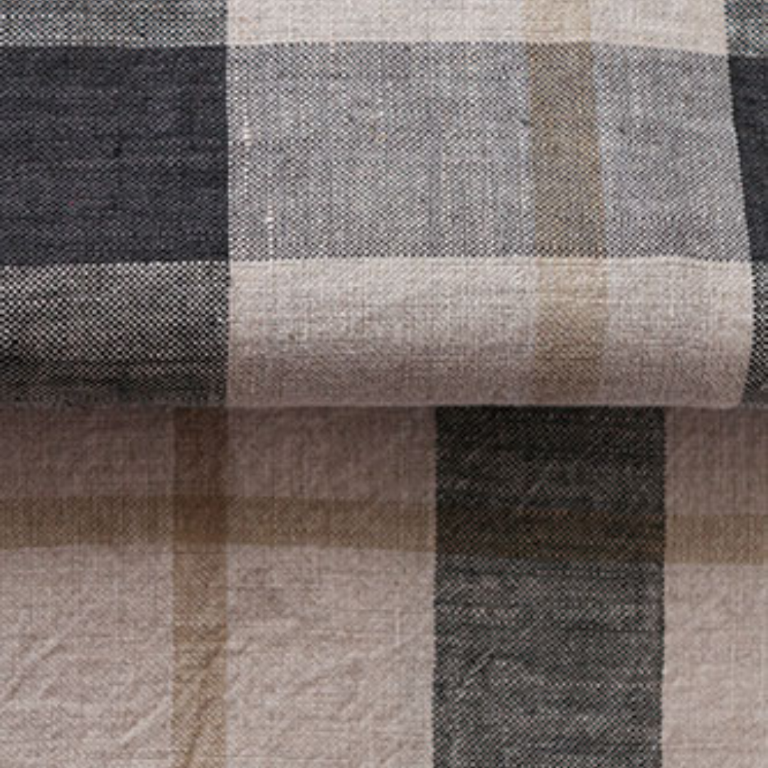 Piecera 100% Lino Cuadrillé